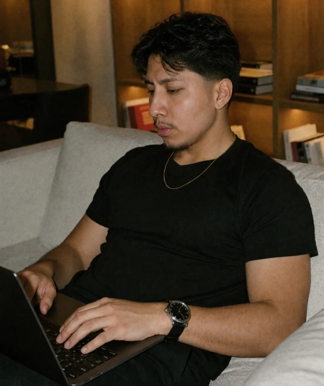 Alex Aguirre trabajando
